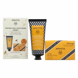 Apivita Wanna Kiss Your Hand – Honey Υγιεινή & Περιποίηση Χεριών Κρέμα Χεριών Εντατικής Ενυδάτωσης Πλούσιας Υφής + Φυσικό Σαπούνι Μέλι