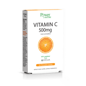 Power Of Nature Vitamin C Stevia, Συμπλήρωμα Διατροφής 500mg 36Tabs