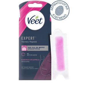 Αποτριχωτικές Ταινίες Προσώπου με Κρύο Κερί Veet (20 ταινίες)